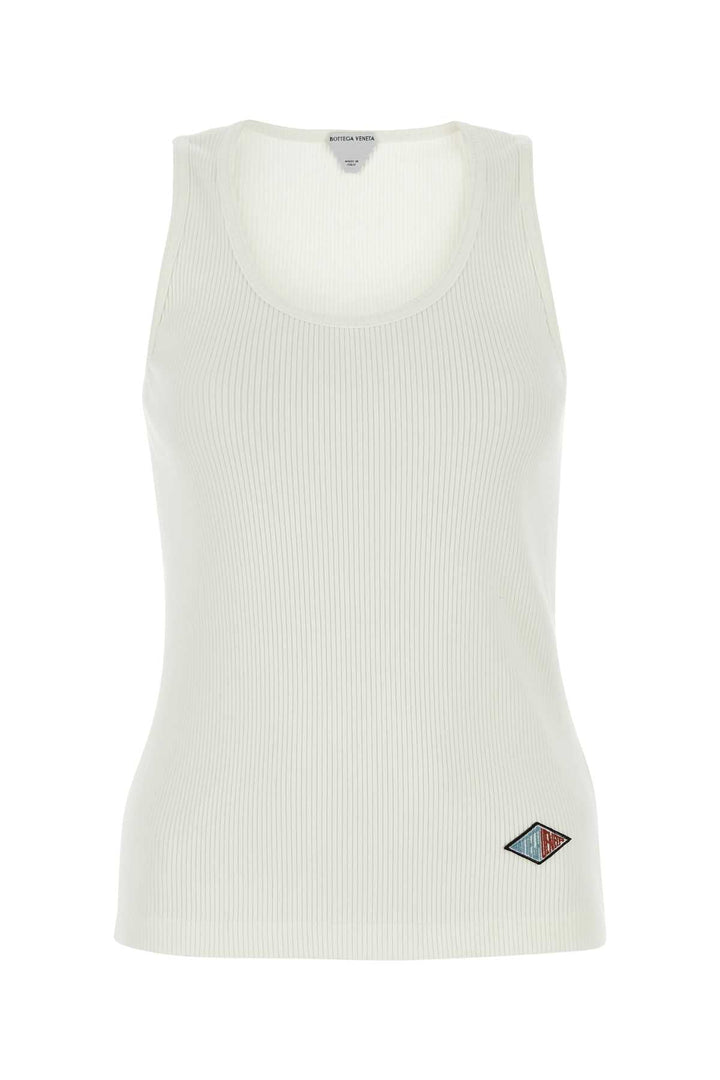 Bottega Veneta Women White Stretch Cotton Tank Top