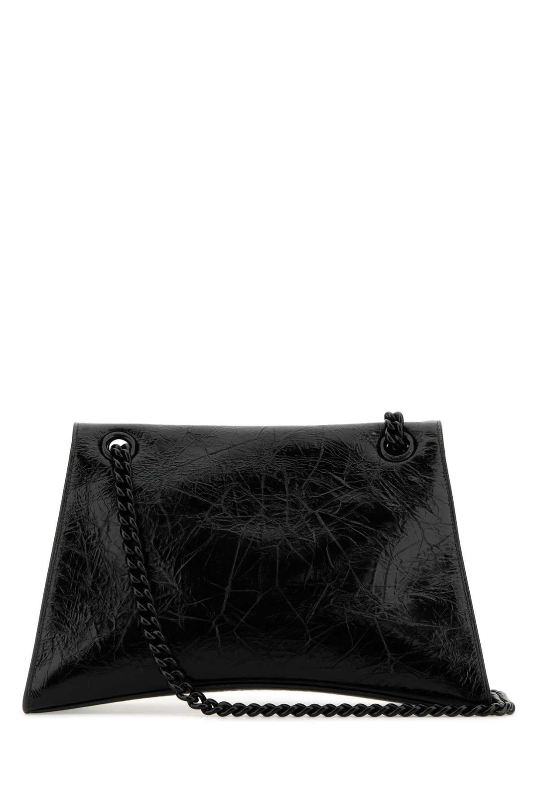 Balenciaga Women Black Leather Medium Crush Shoulder Bag