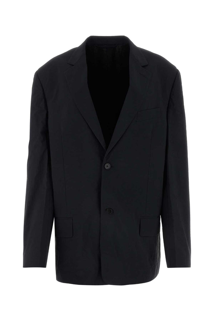 Balenciaga Men Black Nylon Oversize Blazer