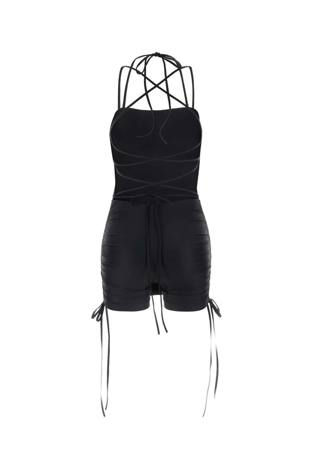 Balenciaga Women Black Stretch Nylon Mini Dress