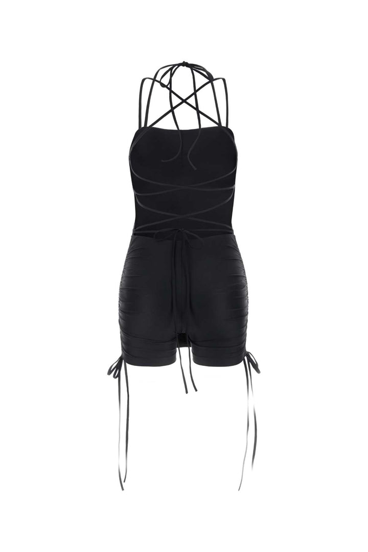 Balenciaga Women Black Stretch Nylon Mini Dress