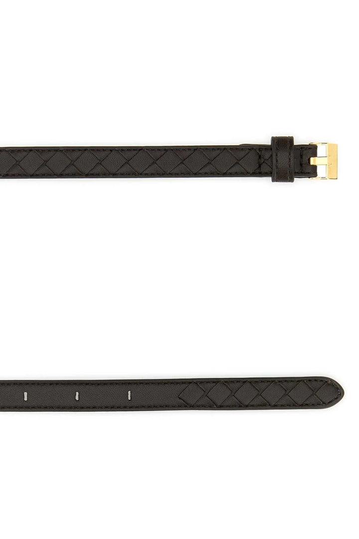 Bottega Veneta Women Dark Brown Leather Watch Belt