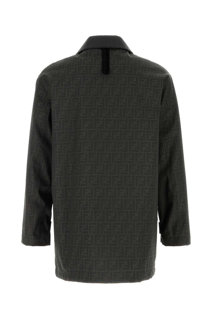 Fendi Men Embroidered Canvas Coat