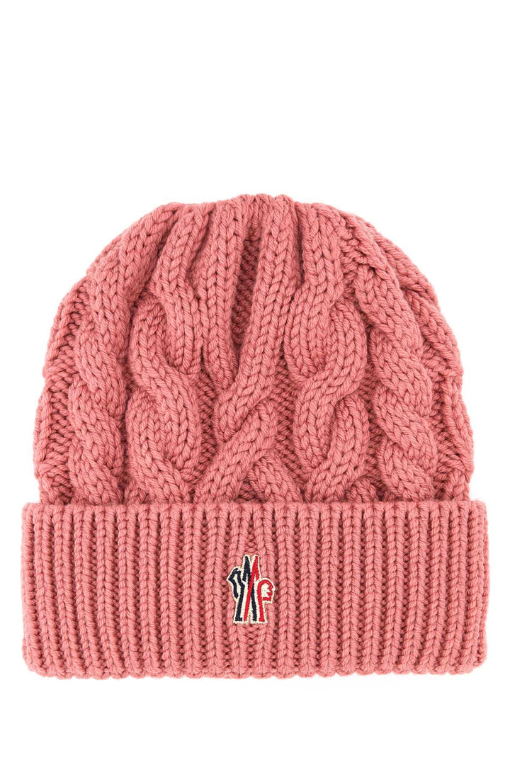 Moncler Grenoble Women Dark Pink Wool Beanie Hat