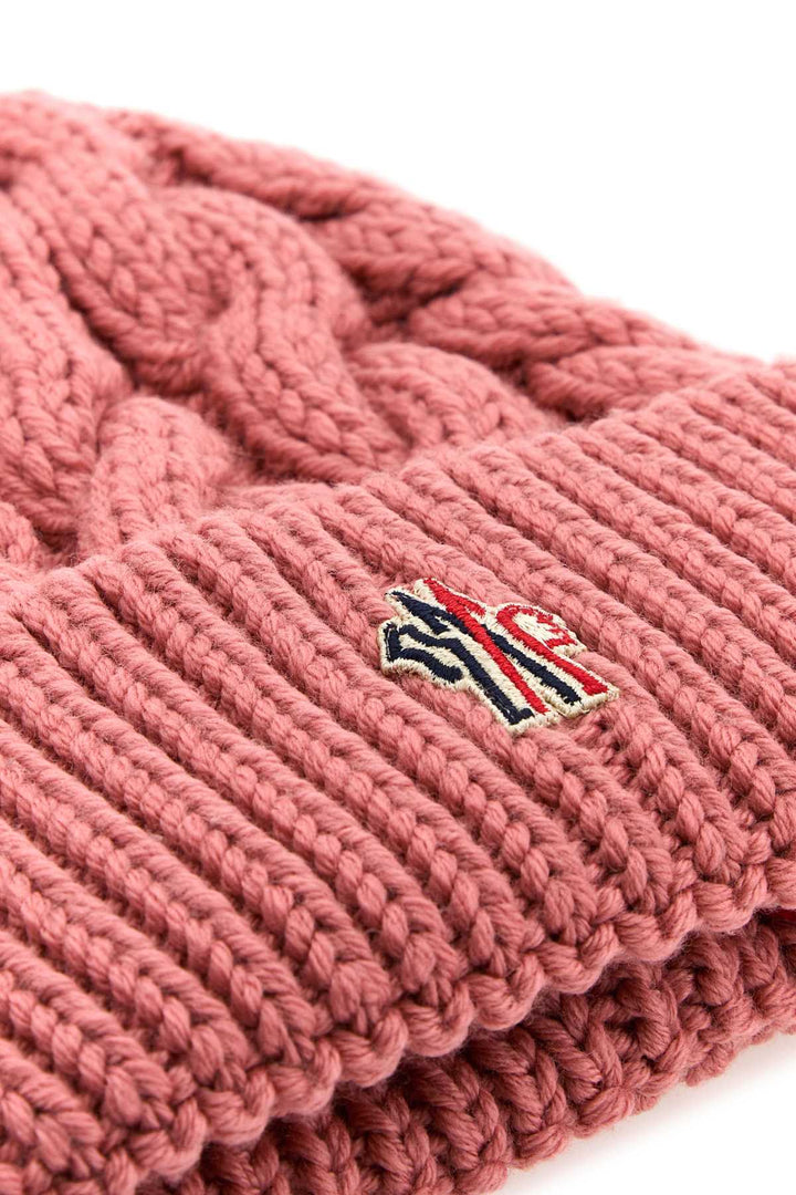 Moncler Grenoble Women Dark Pink Wool Beanie Hat
