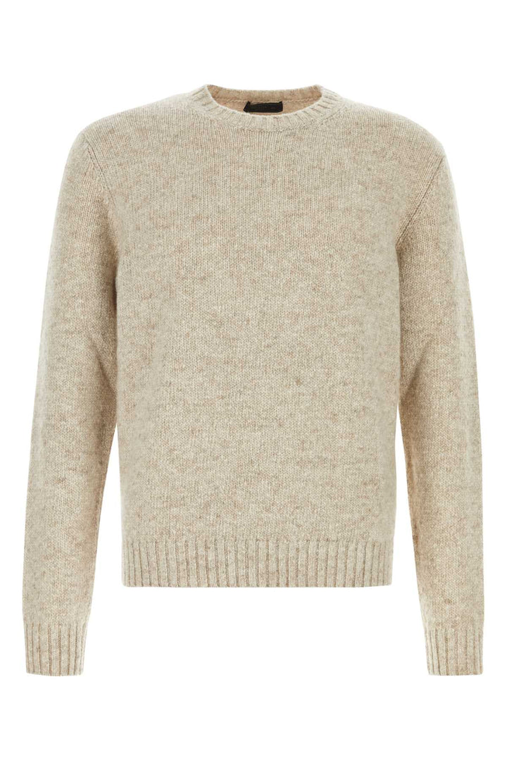 Prada Men Melange Sand Cashmere Sweater