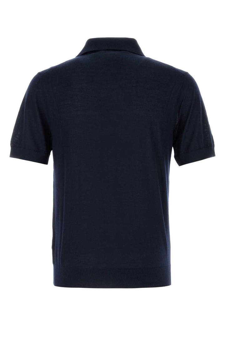 Prada Men Midnight Blue Cashmere Polo Shirt