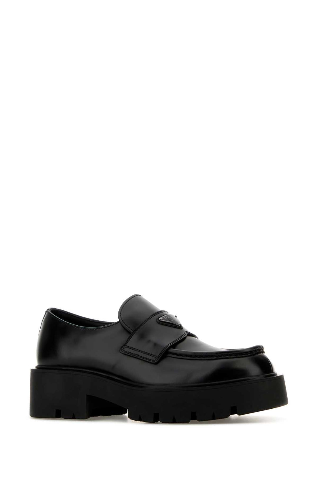 Prada Men Black Leather Loafers