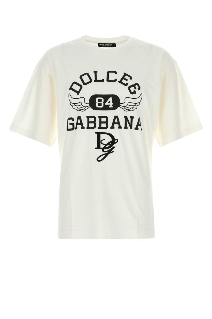 Dolce &amp; Gabbana Men White Cotton T-Shirt