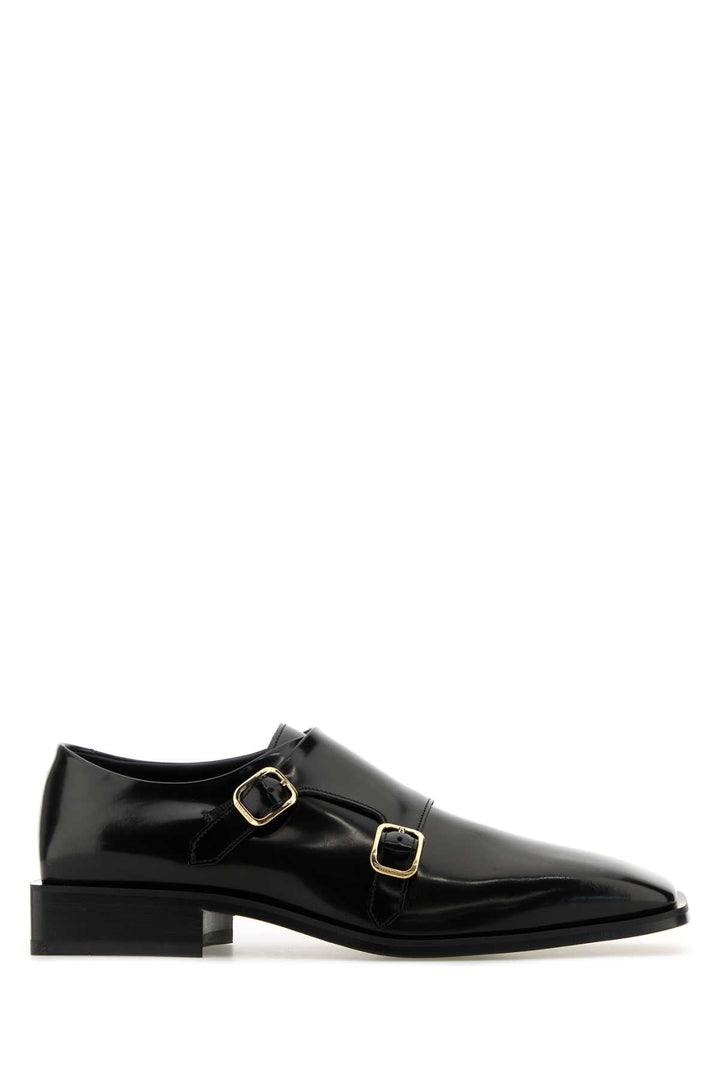Salvatore Ferragamo Men Black Leather Caracas Monk Strap Shoes
