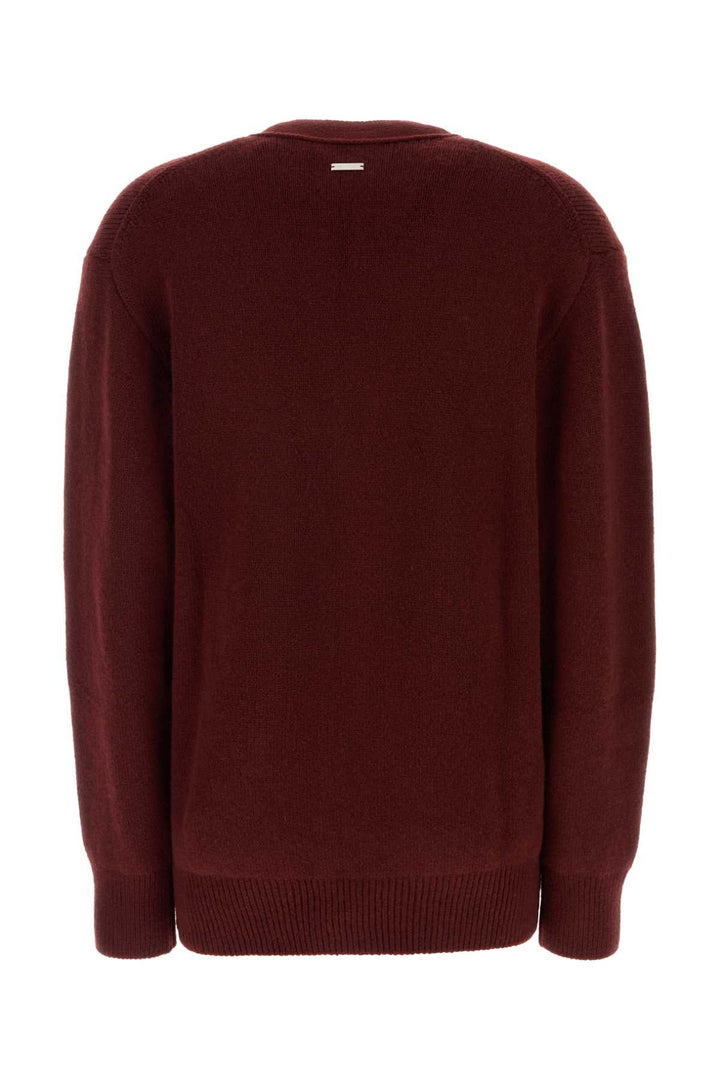 Salvatore Ferragamo Women Burgundy Cashmere Blend Cardigan