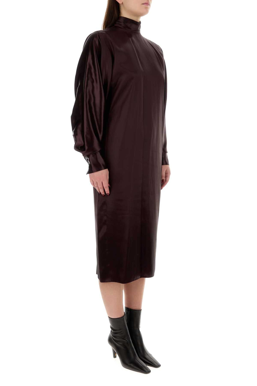Salvatore Ferragamo Women Burgundy Satin Dress
