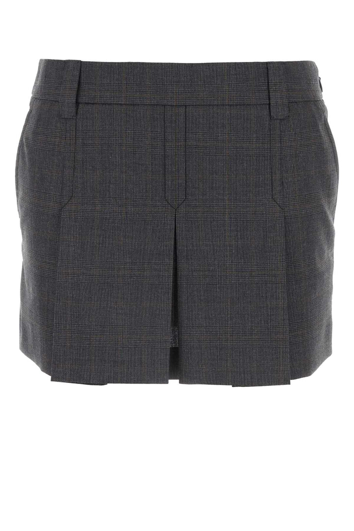 Miu Miu Women Glencheck Mini Skirt
