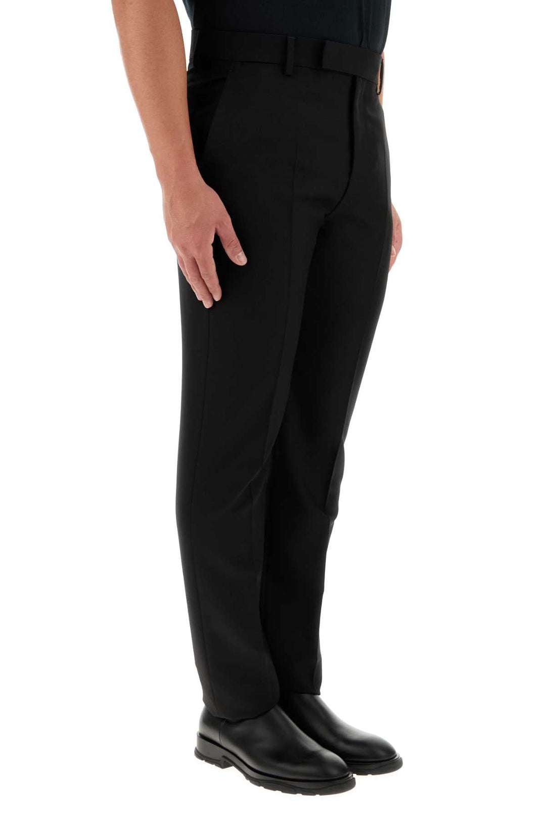 Versace Men Black Wool Blend Pant