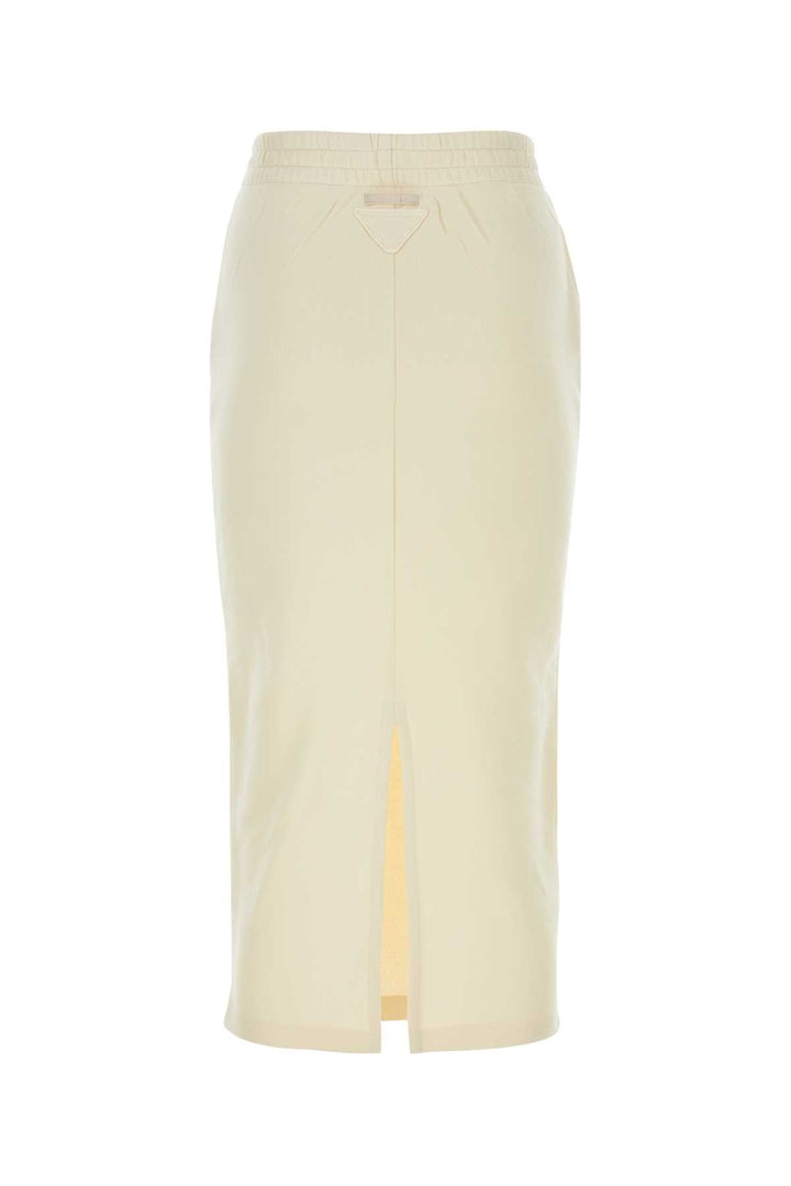 Prada Women Cream Cotton Skirt