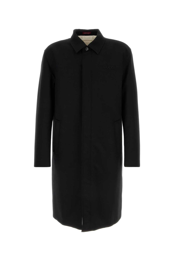 Gucci Men Black Wool Coat