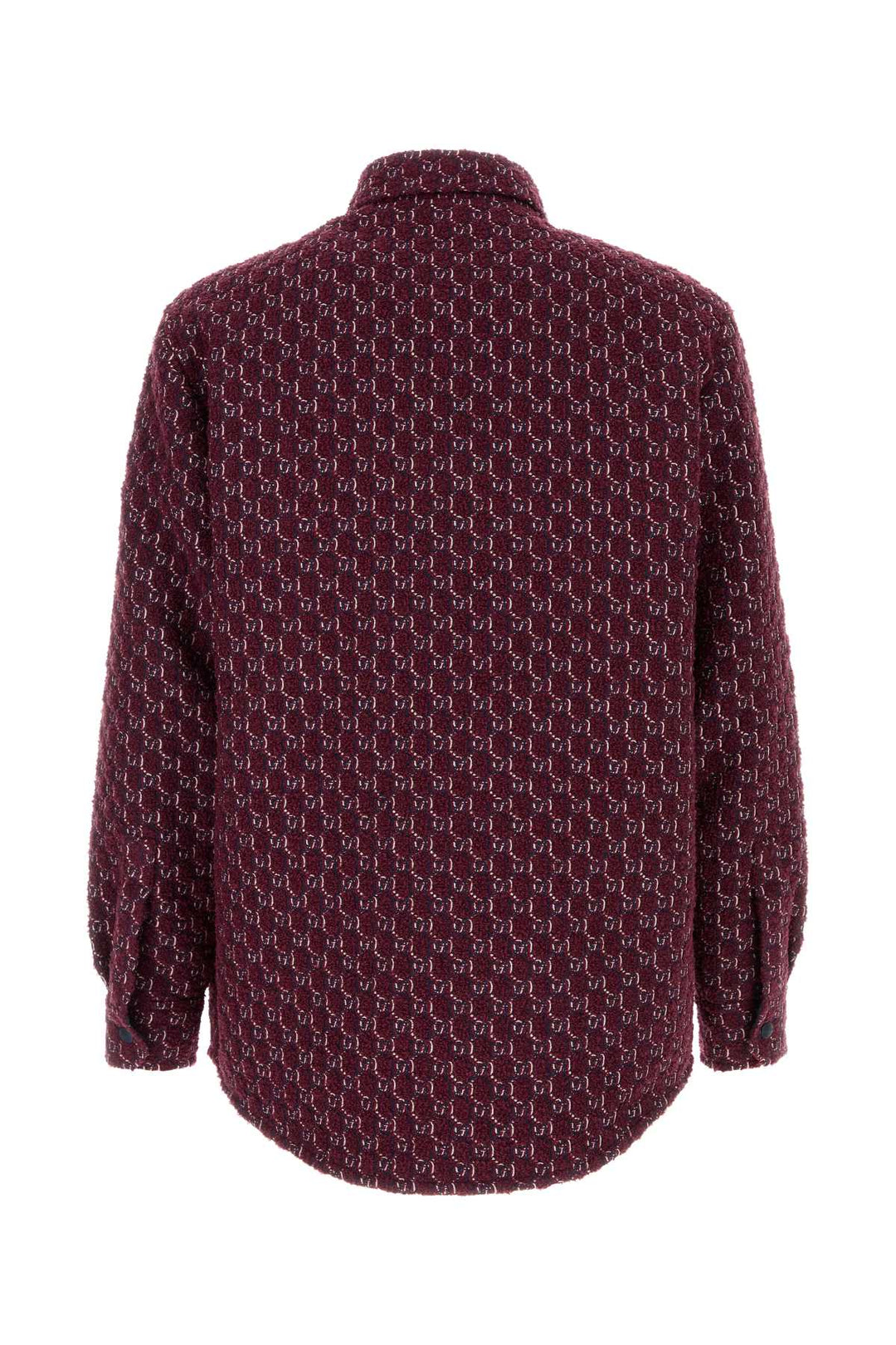 Gucci Men Burgundy Boucle Padded Shirt