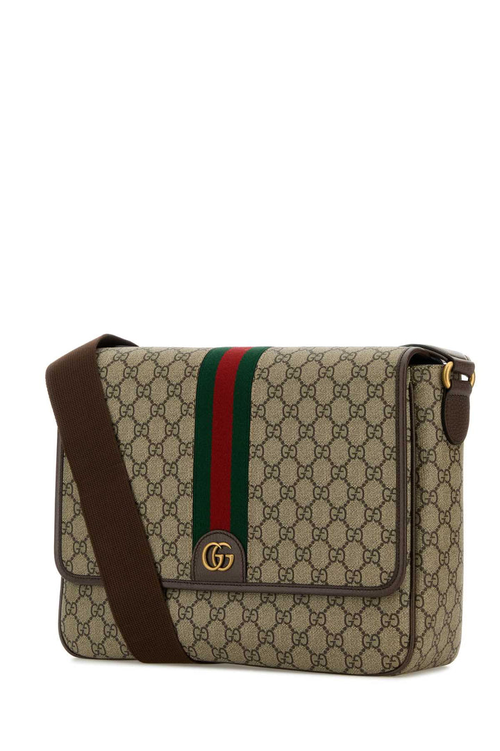 Gucci Men Gg Supreme Ad Leather Ophidia Gg Crossbody Bag