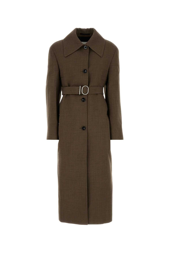 Jil Sander Women Embroidered Wool Blend Coat