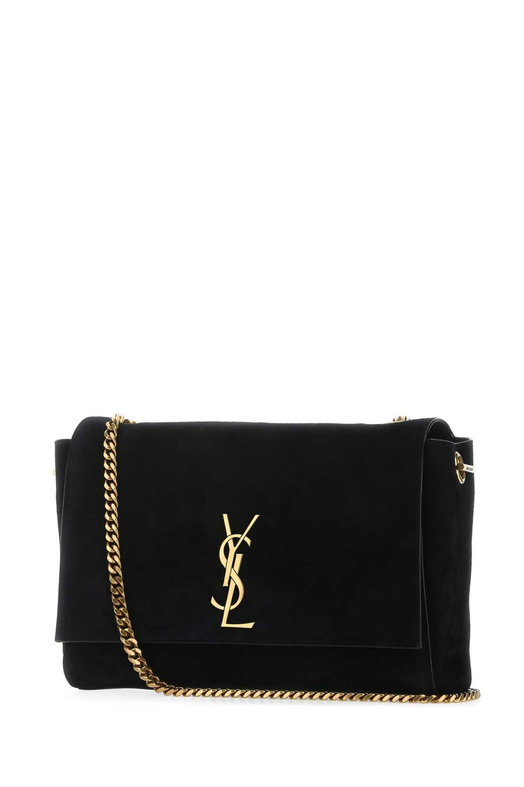 Saint Laurent Women Black Suede Medium Kate Shoulder Bag