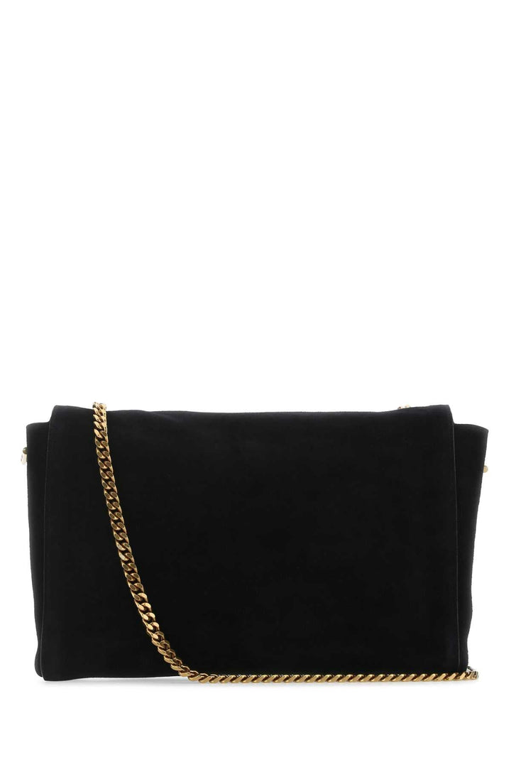 Saint Laurent Women Black Suede Medium Kate Shoulder Bag