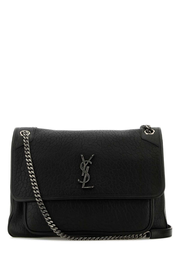 Saint Laurent Women Black Leather Large Niki Bag