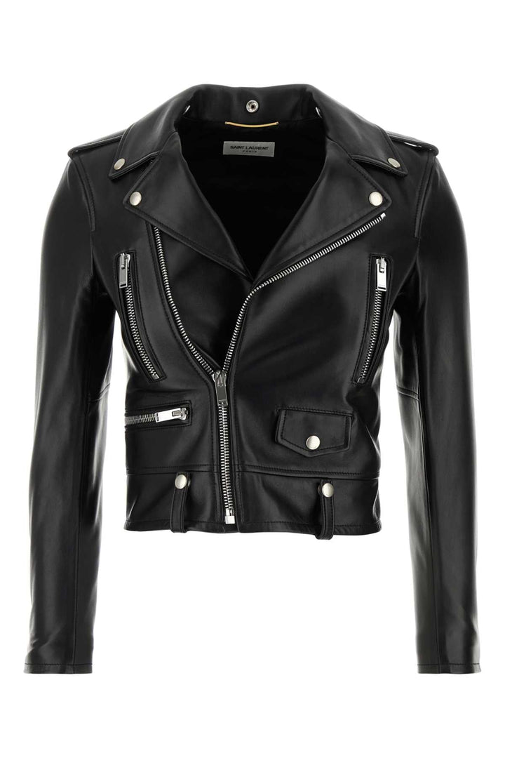 Saint Laurent Women Black Leather Jacket
