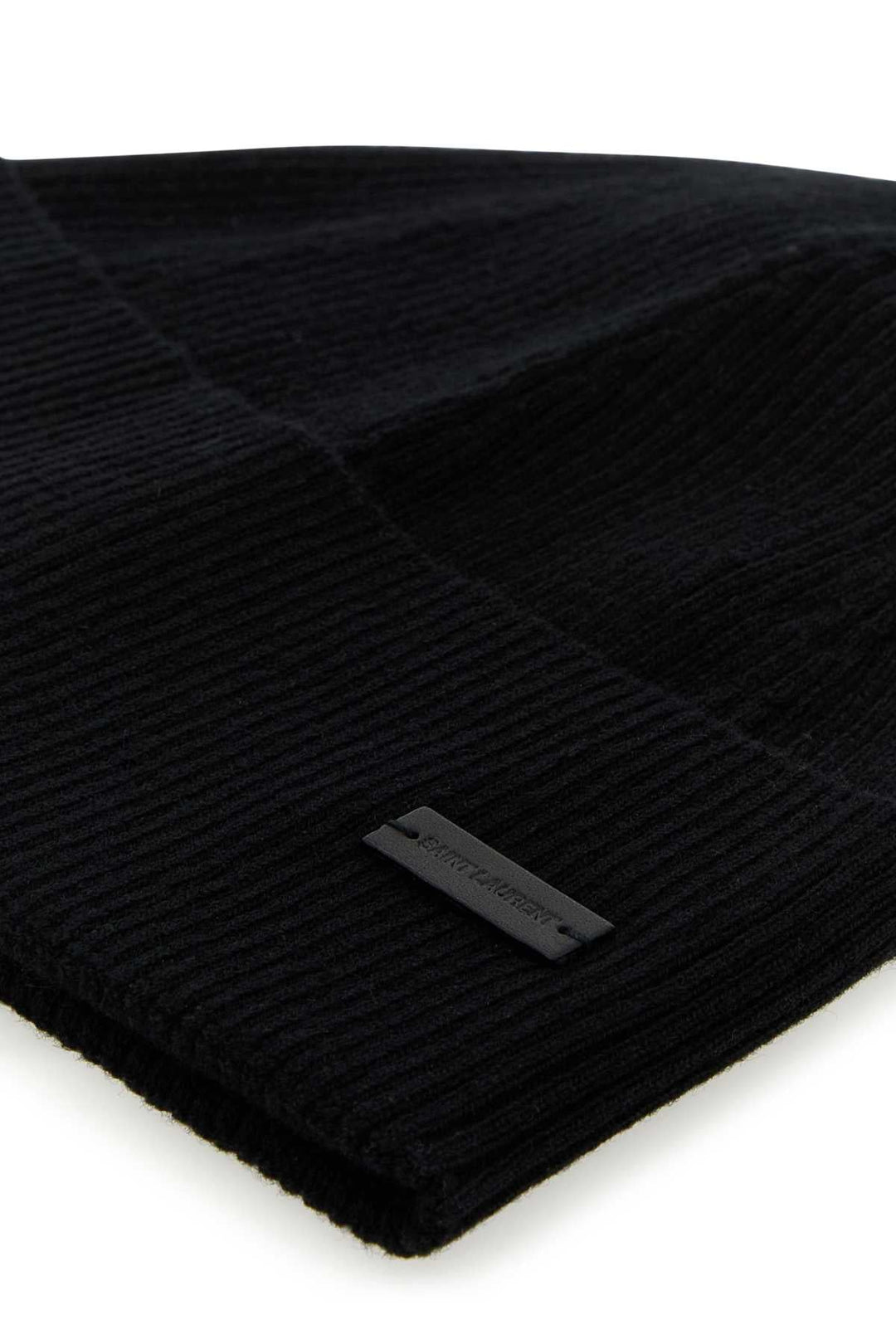 Saint Laurent Women Black Cashmere Beanie Hat