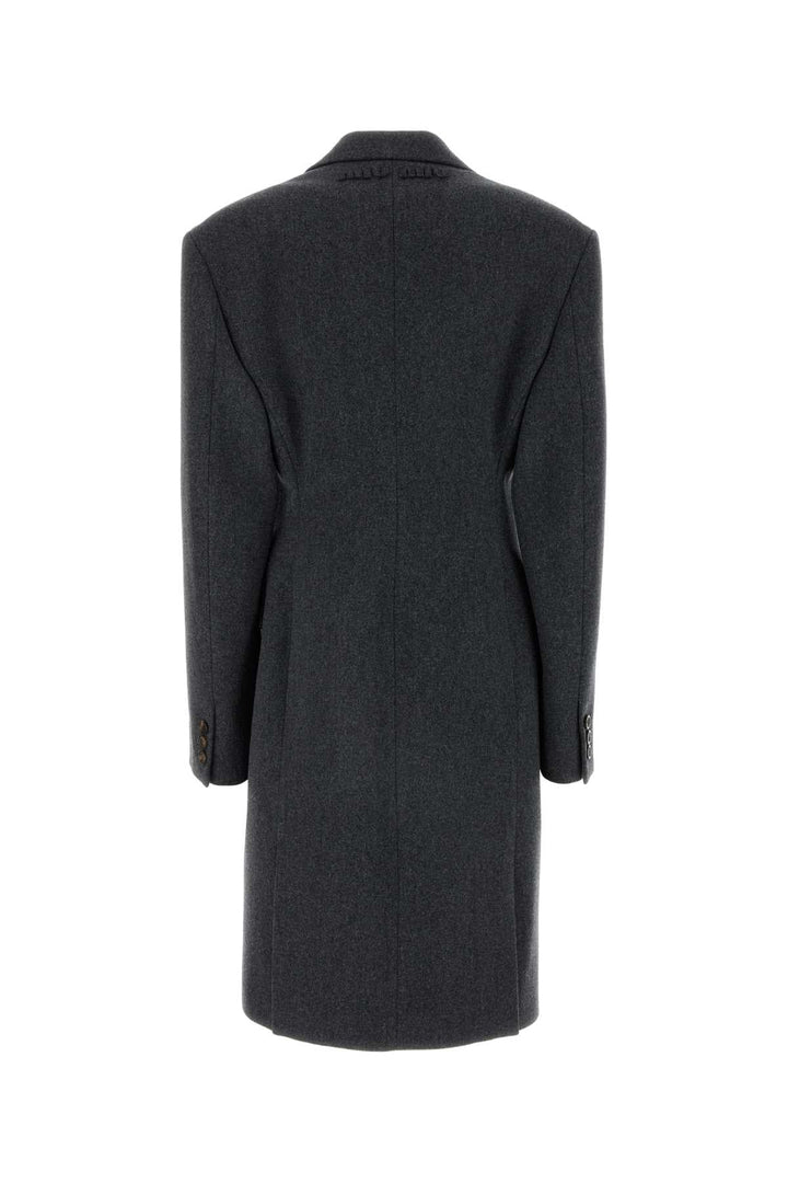 Miu Miu Women Dark Grey Wool Coat