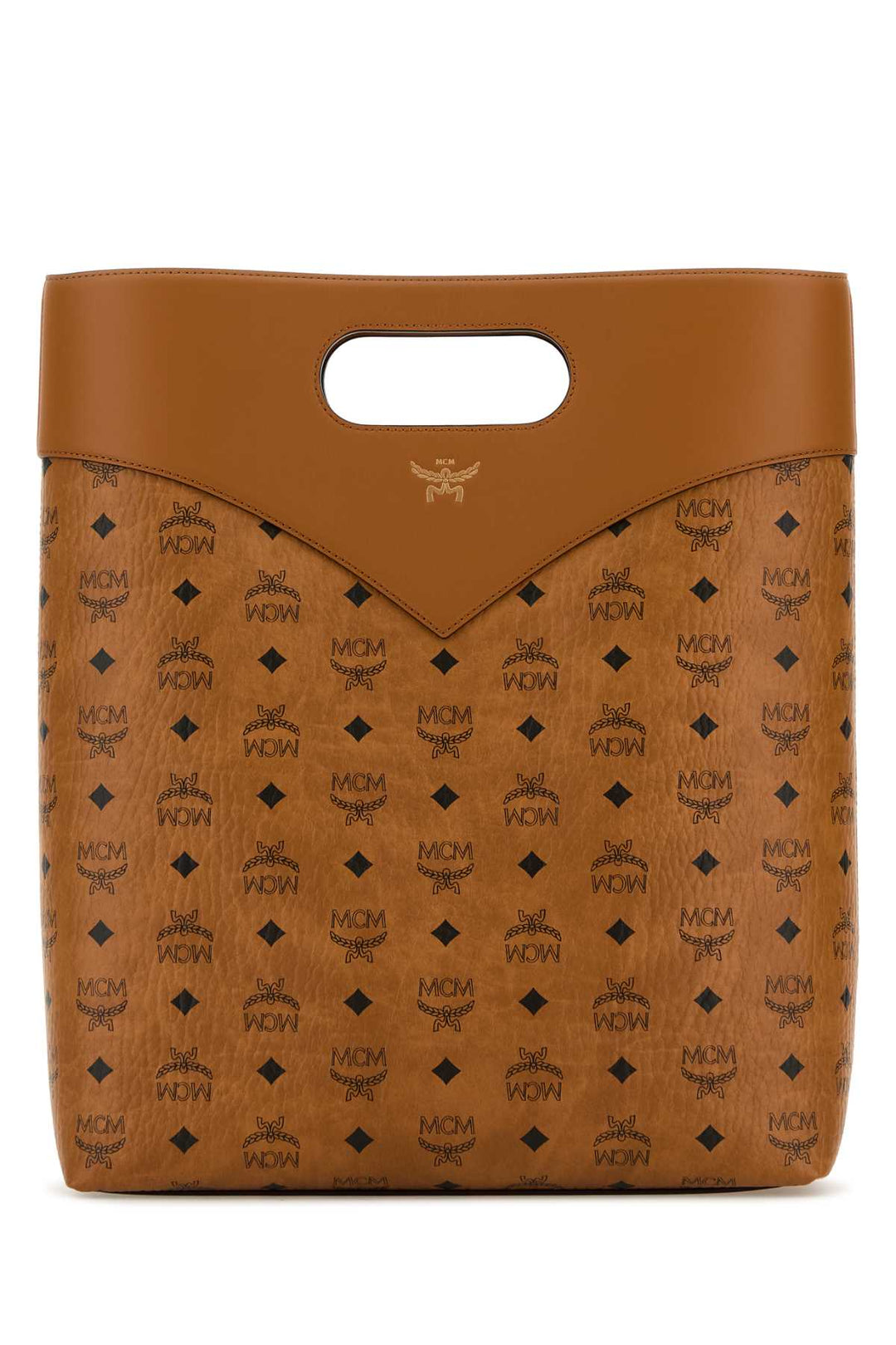 Mcm Men Printed Canvas Shopping Bag
