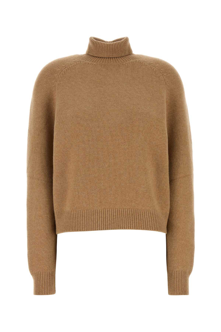 Fendi Women Camel Cashmere Blend Sweater