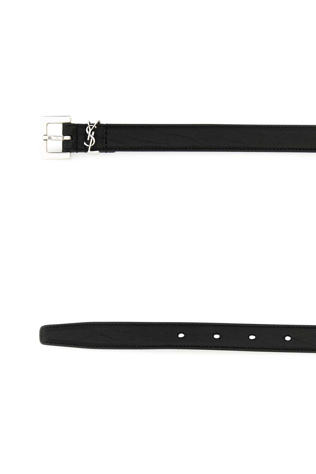 Saint Laurent Men Black Leather Belt