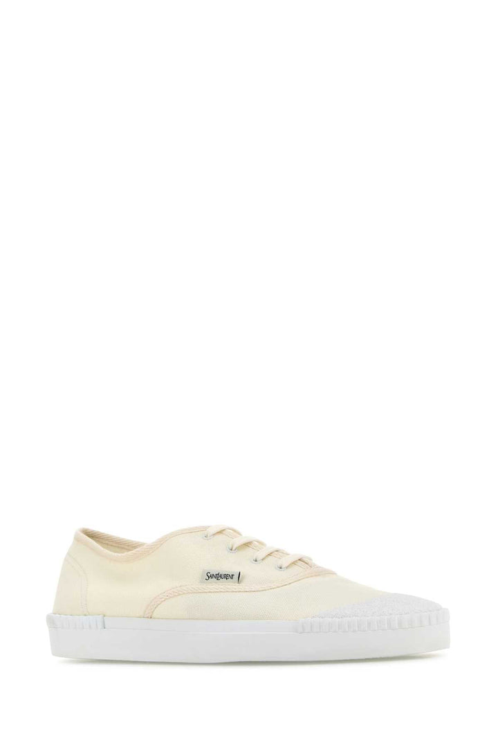 Saint Laurent Men Ivory Canvas Wes Sneakers