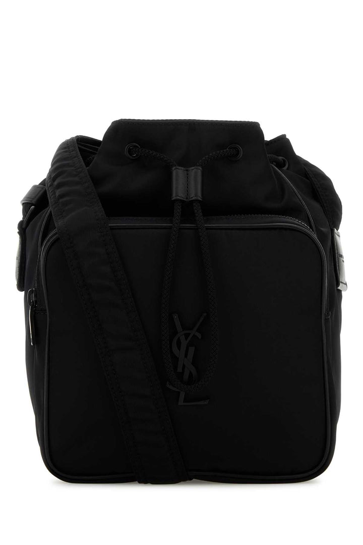 Saint Laurent Men Black Nylon Bucket Bag