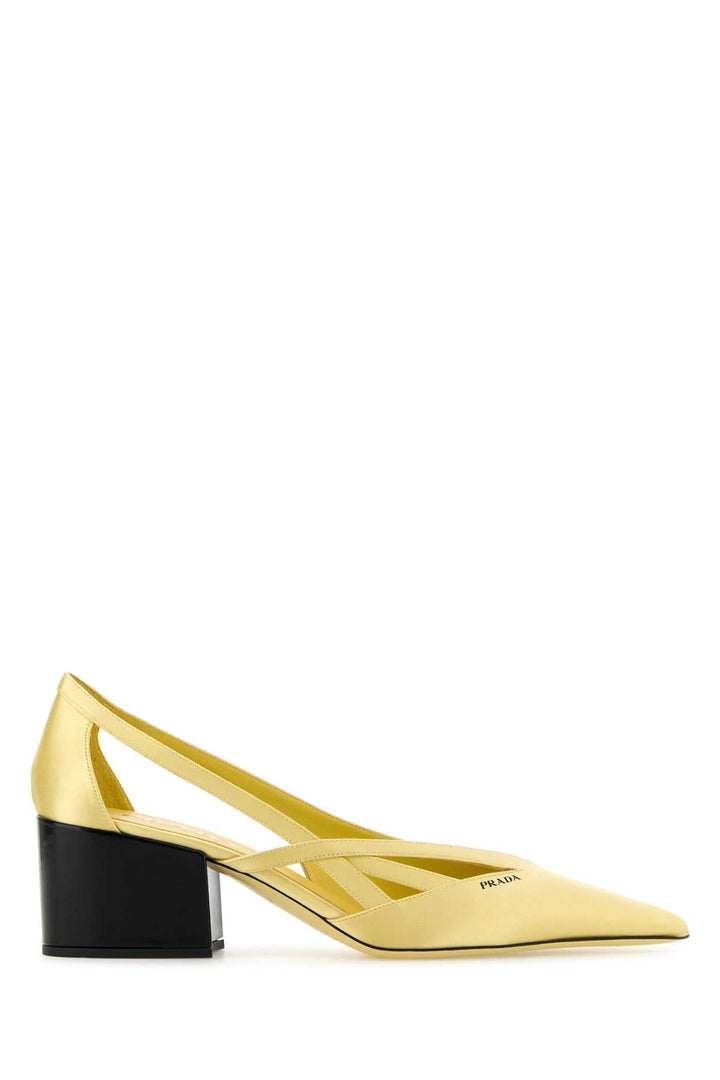 Prada Women Pastel Yellow Satin Pumps
