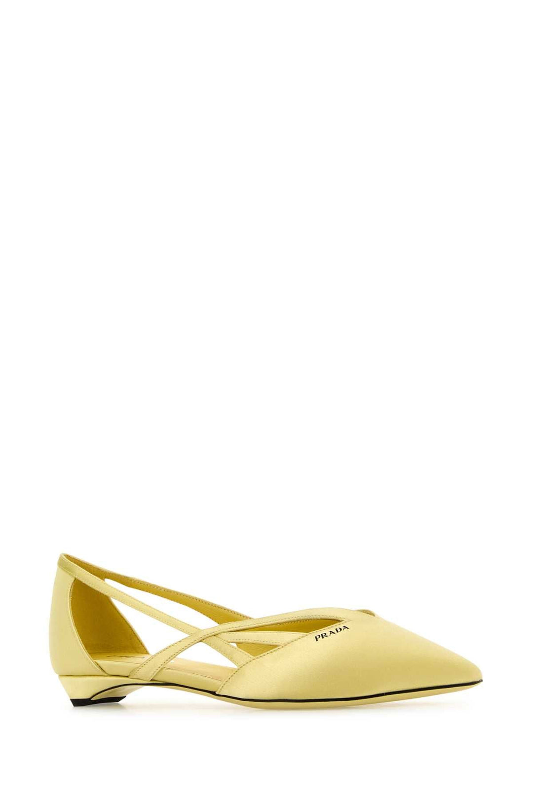 Prada Women Pastel Yellow Satin Ballerinas