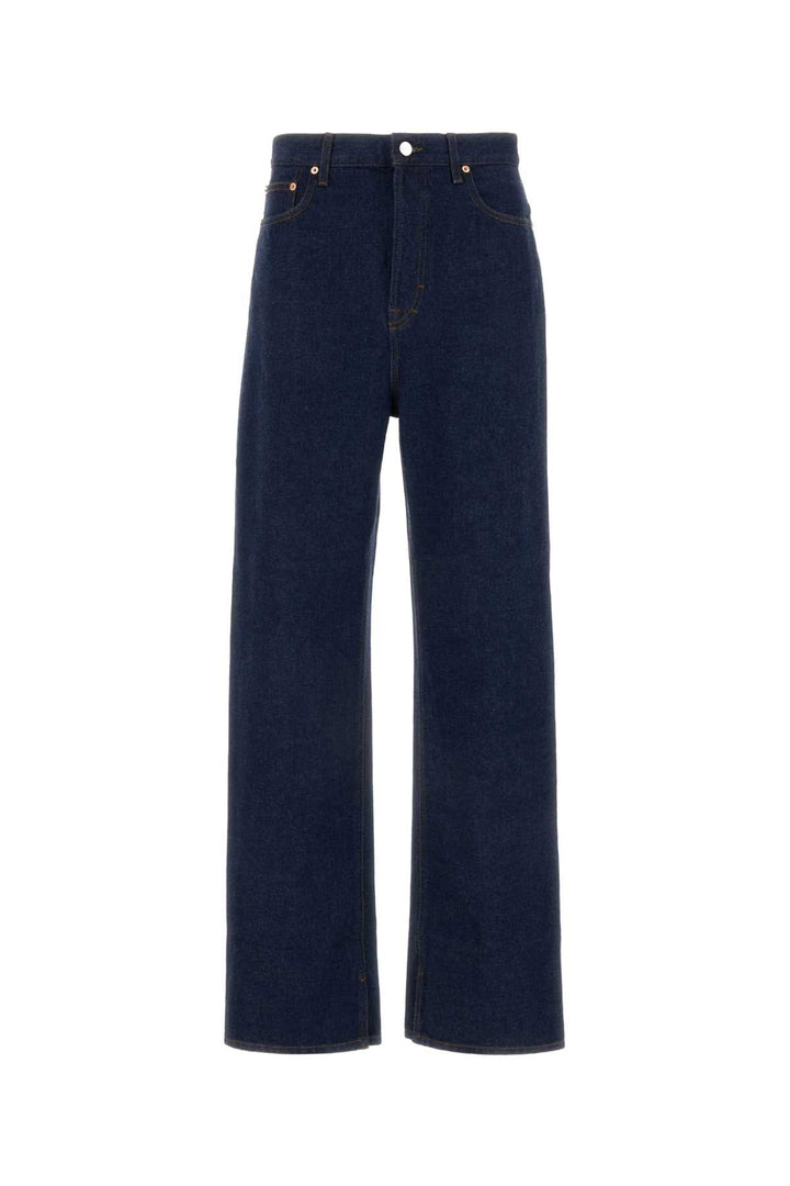Gucci Men Blue Denim Wide-Leg Jeans