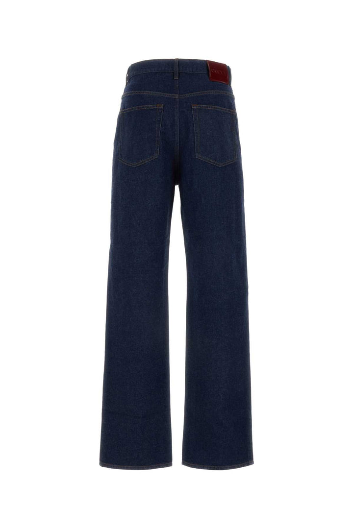 Gucci Men Blue Denim Wide-Leg Jeans