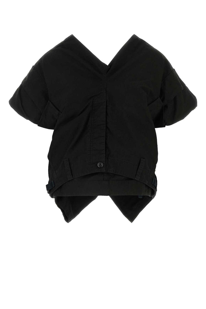 Balenciaga Women Black Cotton Blend Top