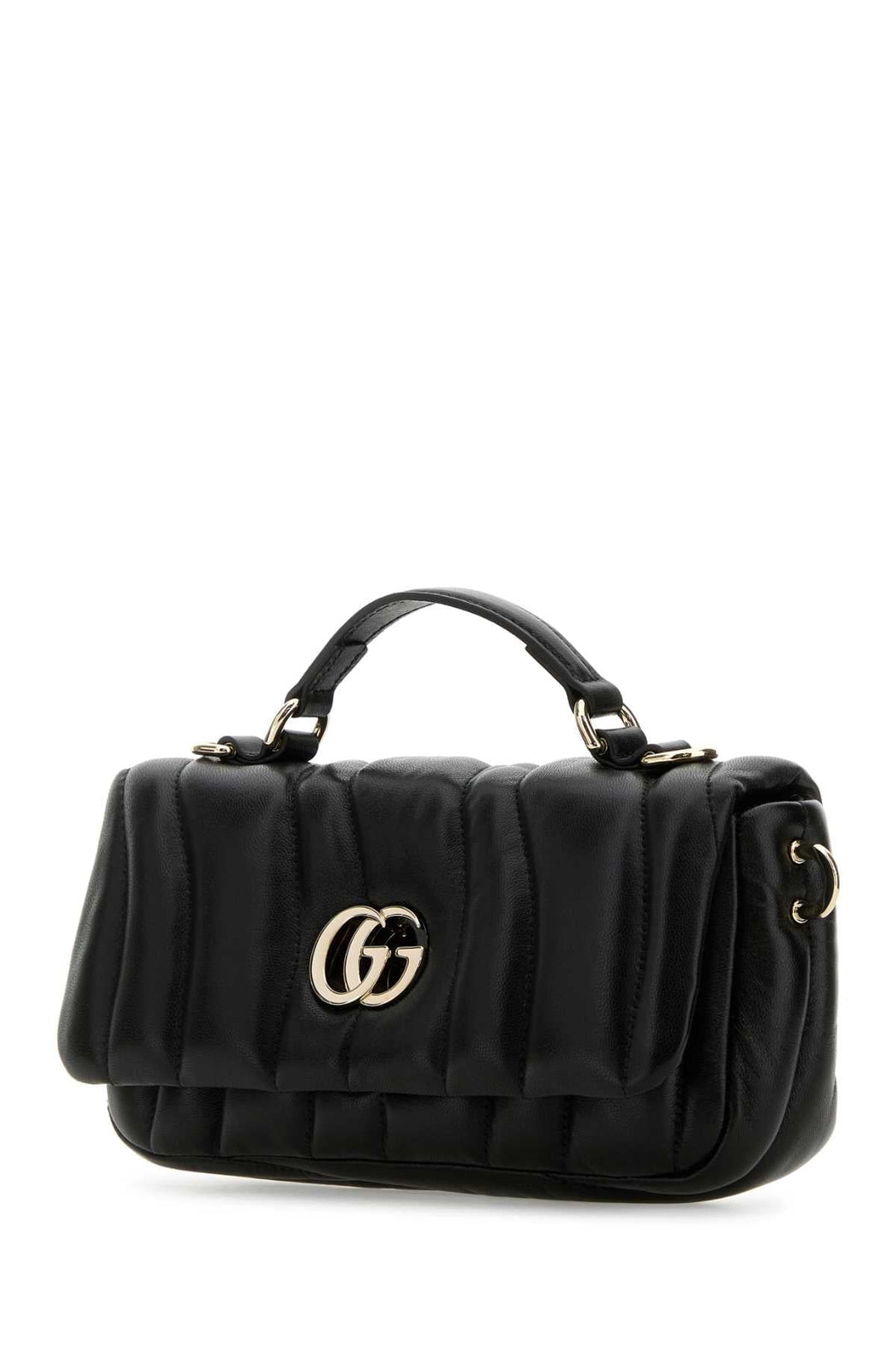 Gucci Women Black Leather Gg Milano Handbag