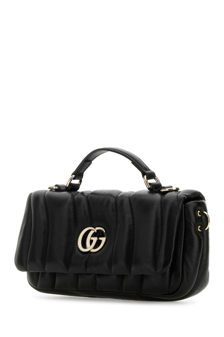 Gucci Women Black Leather Gg Milano Handbag