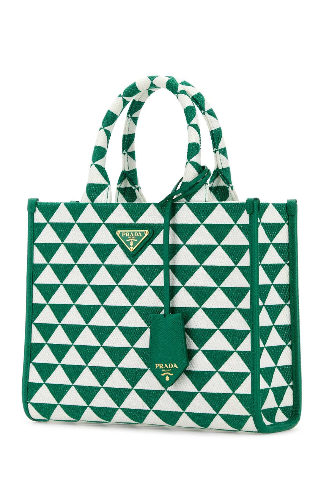 Prada Women Embroidered Fabric Small Symbole Shopping Bag