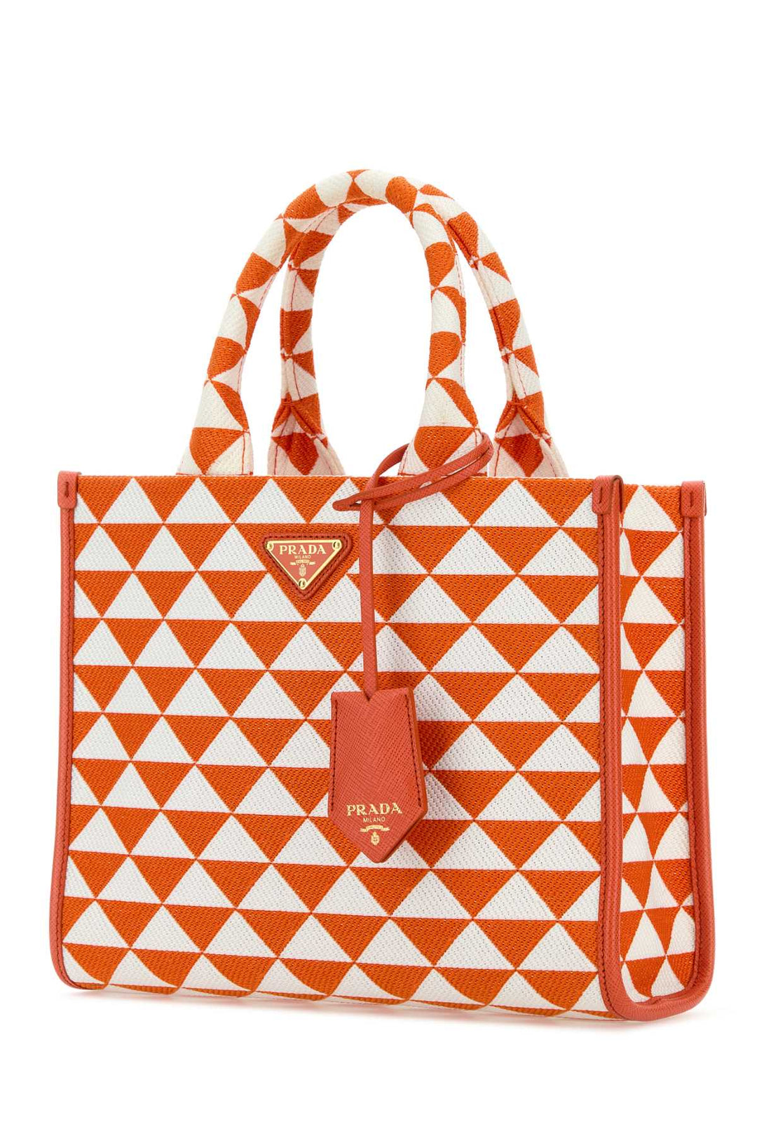 Prada Women Embroidered Fabric Small Symbole Shopping Bag