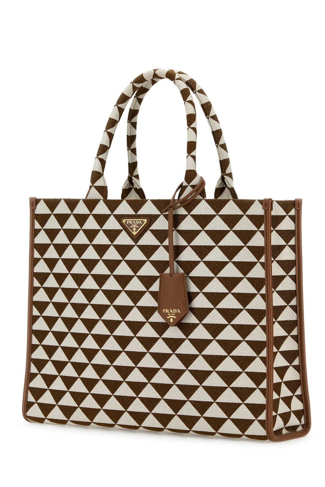 Prada Women Embroidered Fabric Large Symbole Shopping Bag