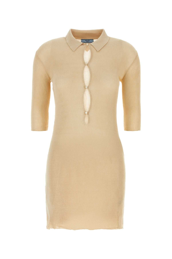 Prada Women Sand Cotton Polo Dress