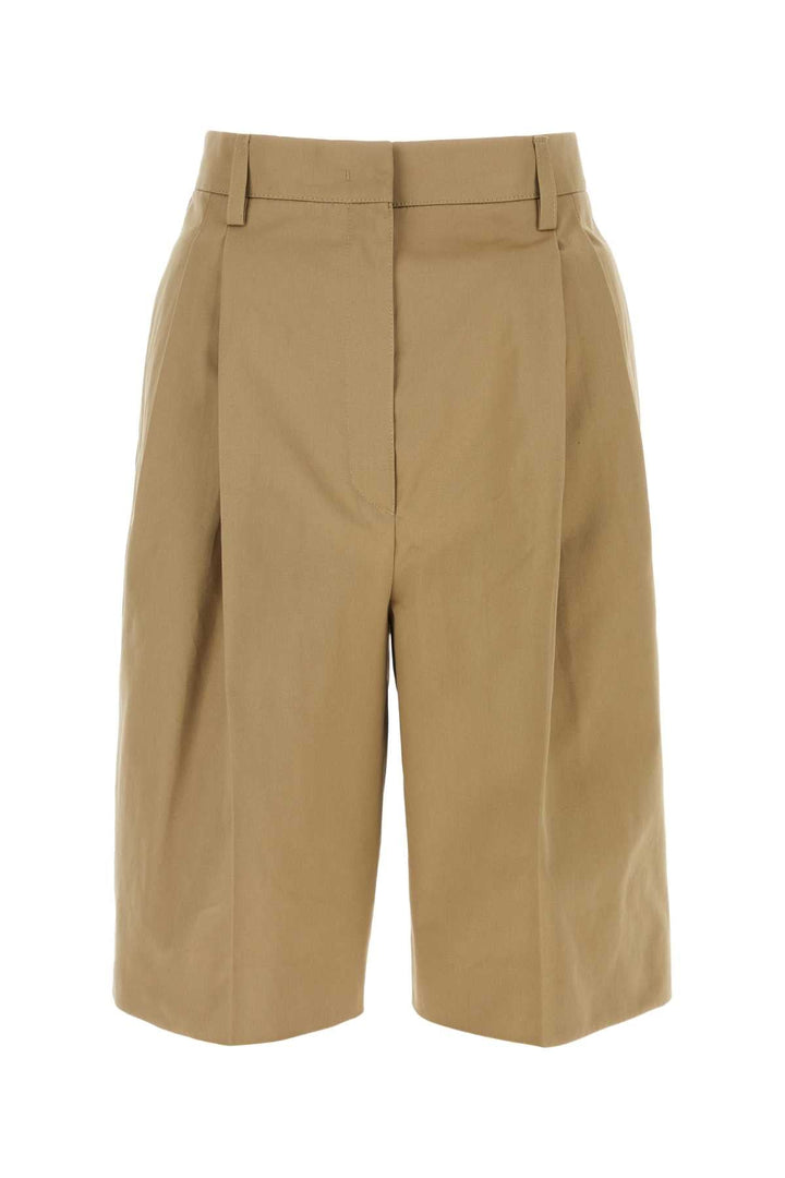 Prada Women Beige Cotton Bermuda Shorts