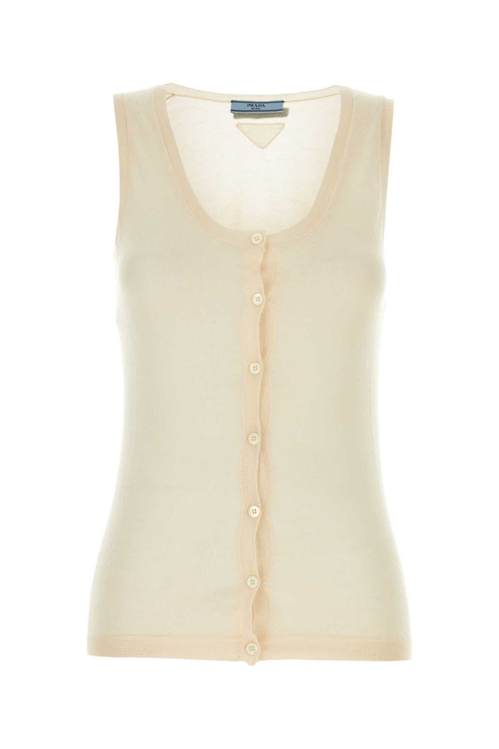 Prada Women Skin Pink Cashmere Blend Vest