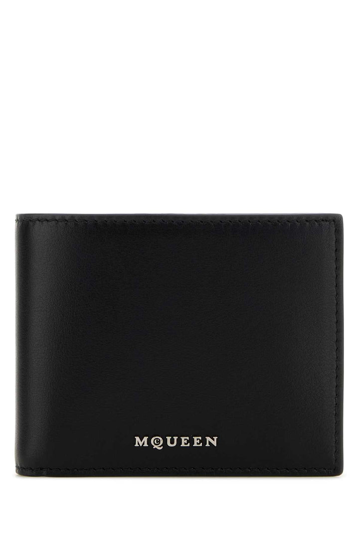 Alexander Mcqueen Men Black Leather Wallet