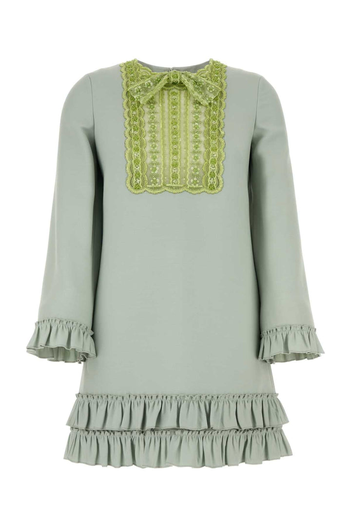 Valentino Garavani Women Mint Green Wool Blend Mini Dress