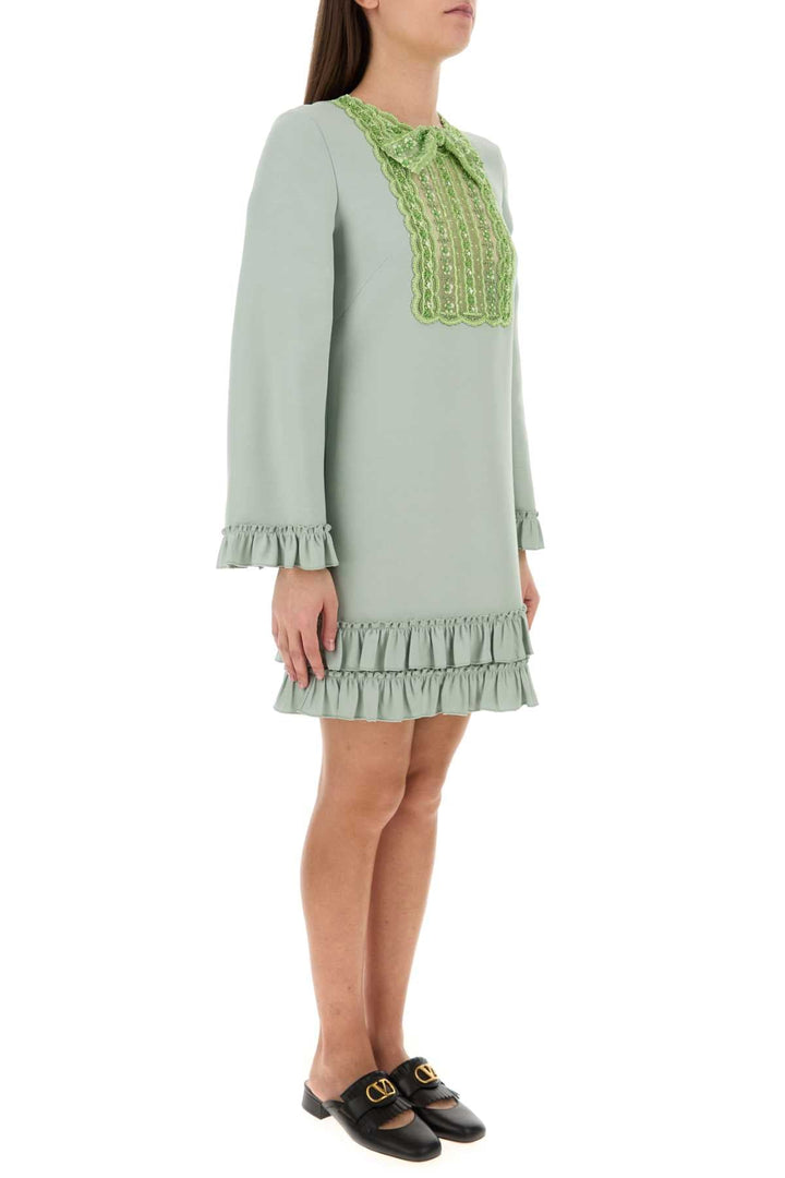 Valentino Garavani Women Mint Green Wool Blend Mini Dress